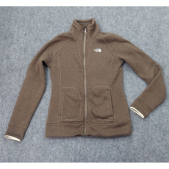 The North Face Jackets & Blazers - THE NORTH FACE Jacket Womens Small Brown Full Zip Mock Neck Pockets Fleece Logo